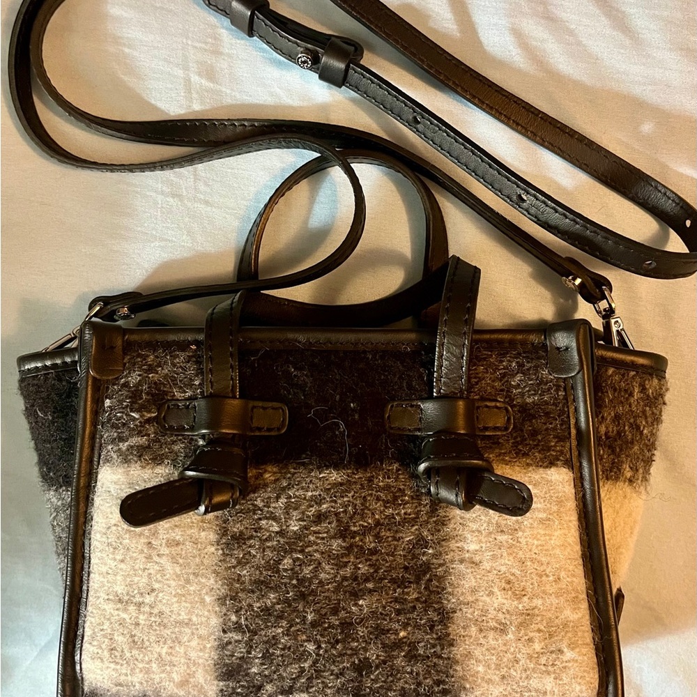 Gianni Chiarini Firenze Mini Bag Miss Marcella Wool Black Leather Crossbody New